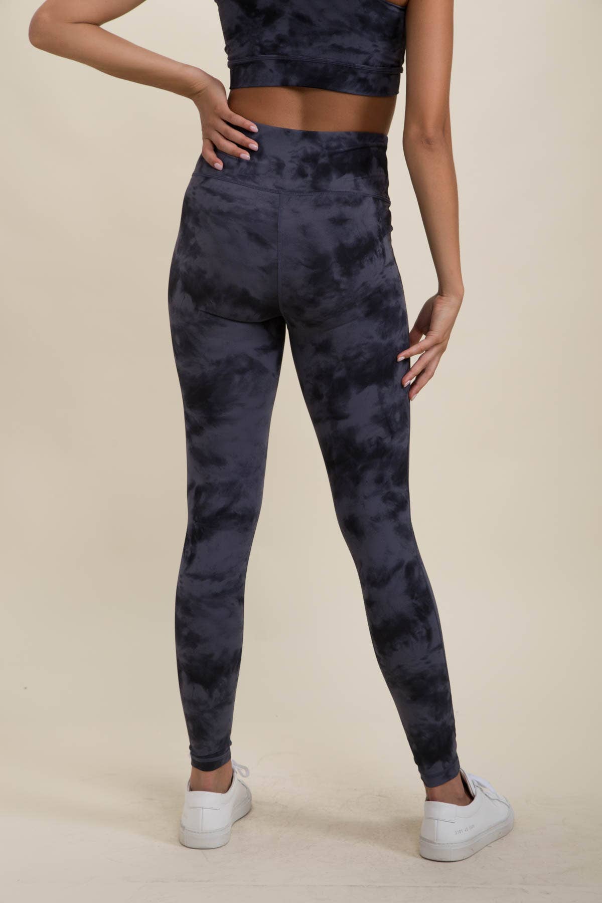 Tie-Dye High-Waisted Leggings - Pink Peonies
