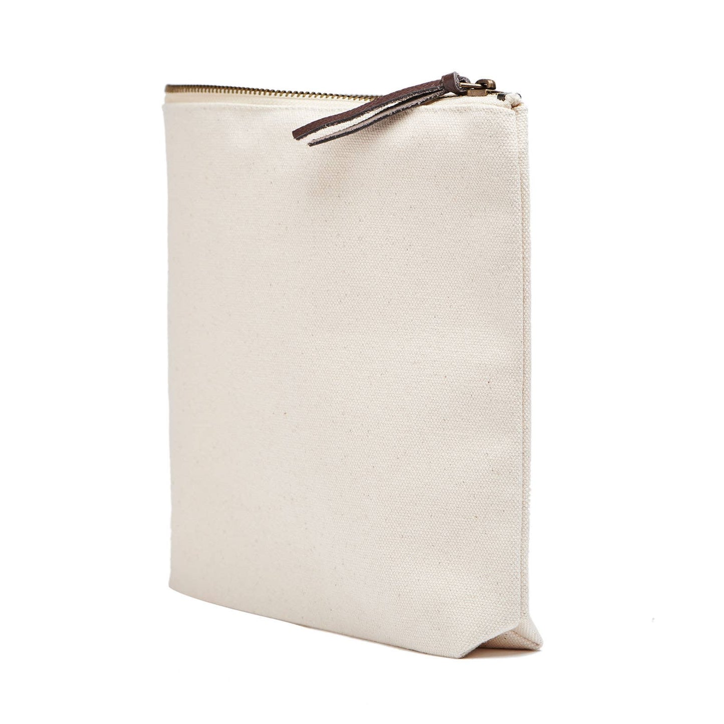 9" Canvas Zipper Pouch: I'd Rather Arrive Late Than Ugly - Pink Peonies