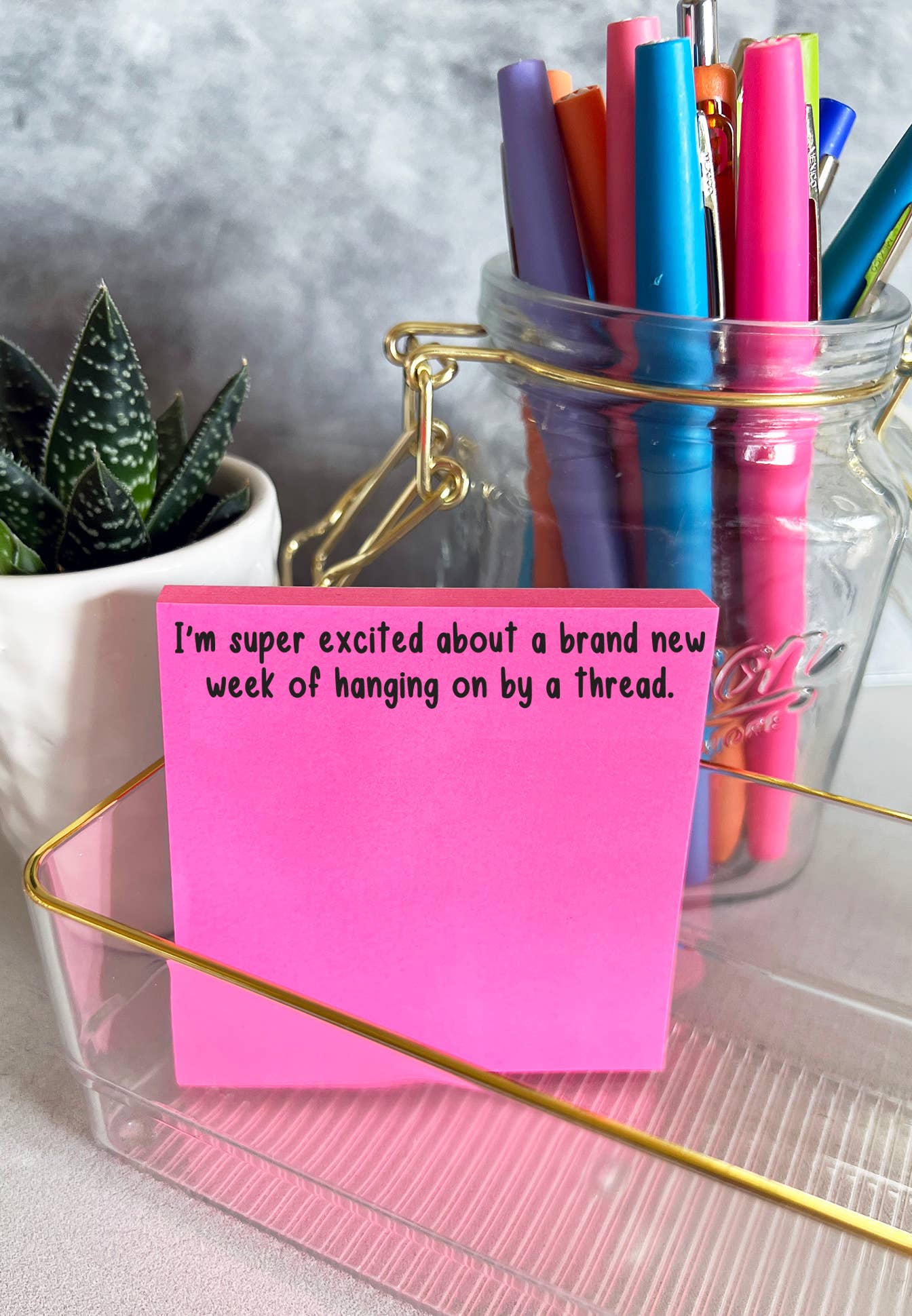 Funny Neon Sticky Notes with Various Sayings: 7 Options to Choose From - Pink Peonies
