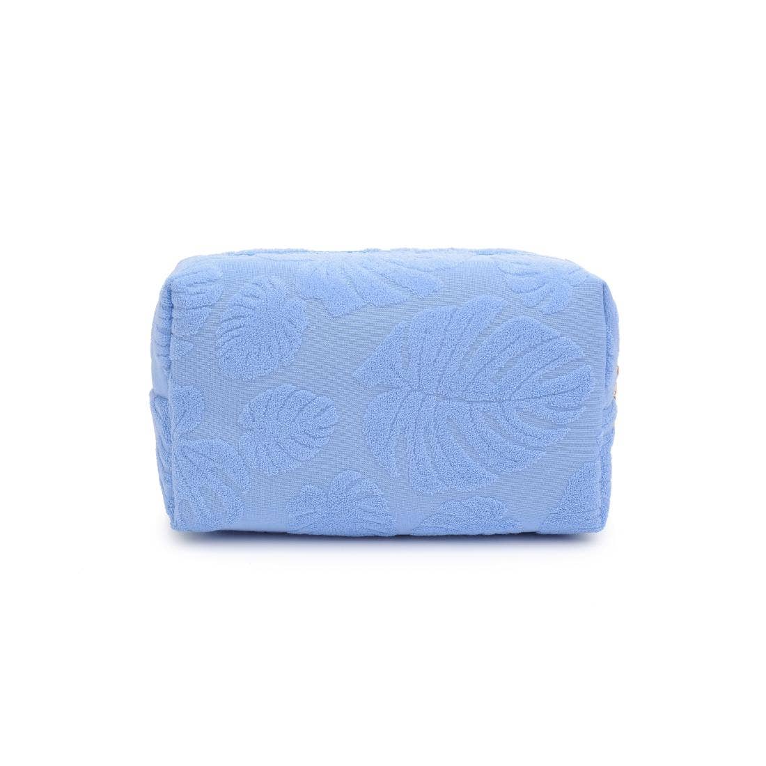 Palm Breeze Cosmetic & Travel Organizer Pouch: Light Blue - Pink Peonies