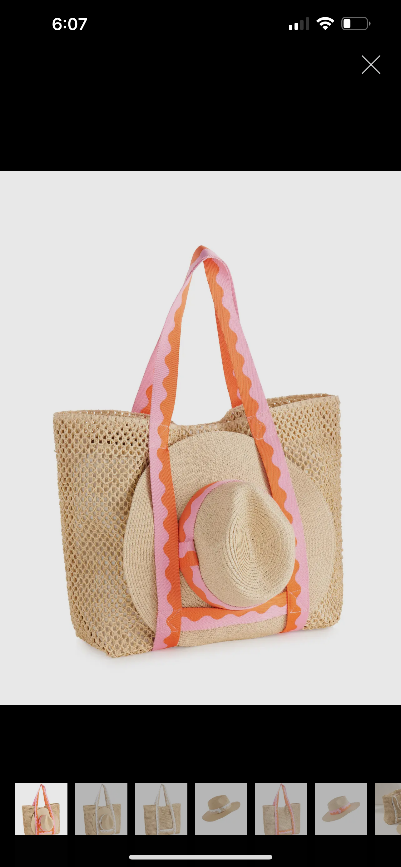 Pink Antigua Beach Tote and Hat Set - Pink Peonies