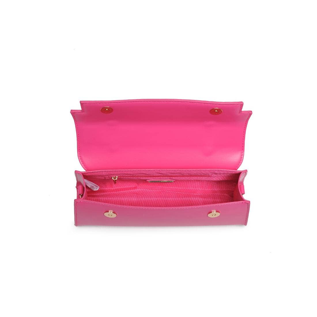 Top Handle Adjustable Crossbody Bag: Fuchsia - Pink Peonies