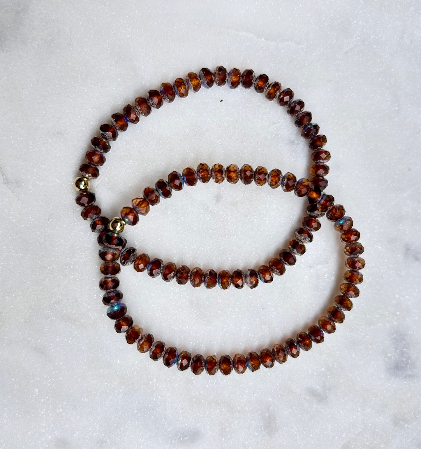 Beaded Crystal Bracelet: Rootbeer