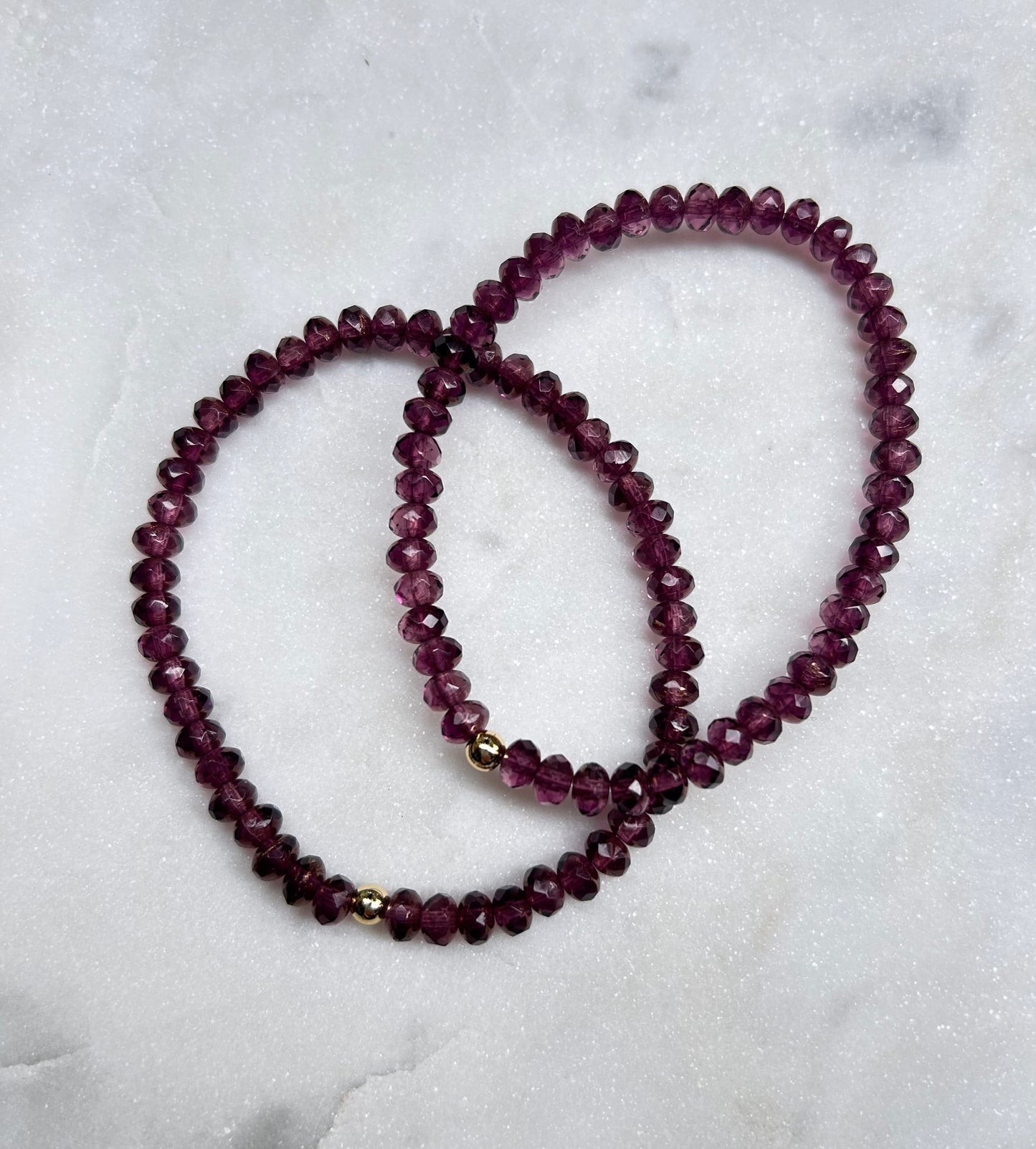 Crystal Beaded Bracelet: Wine