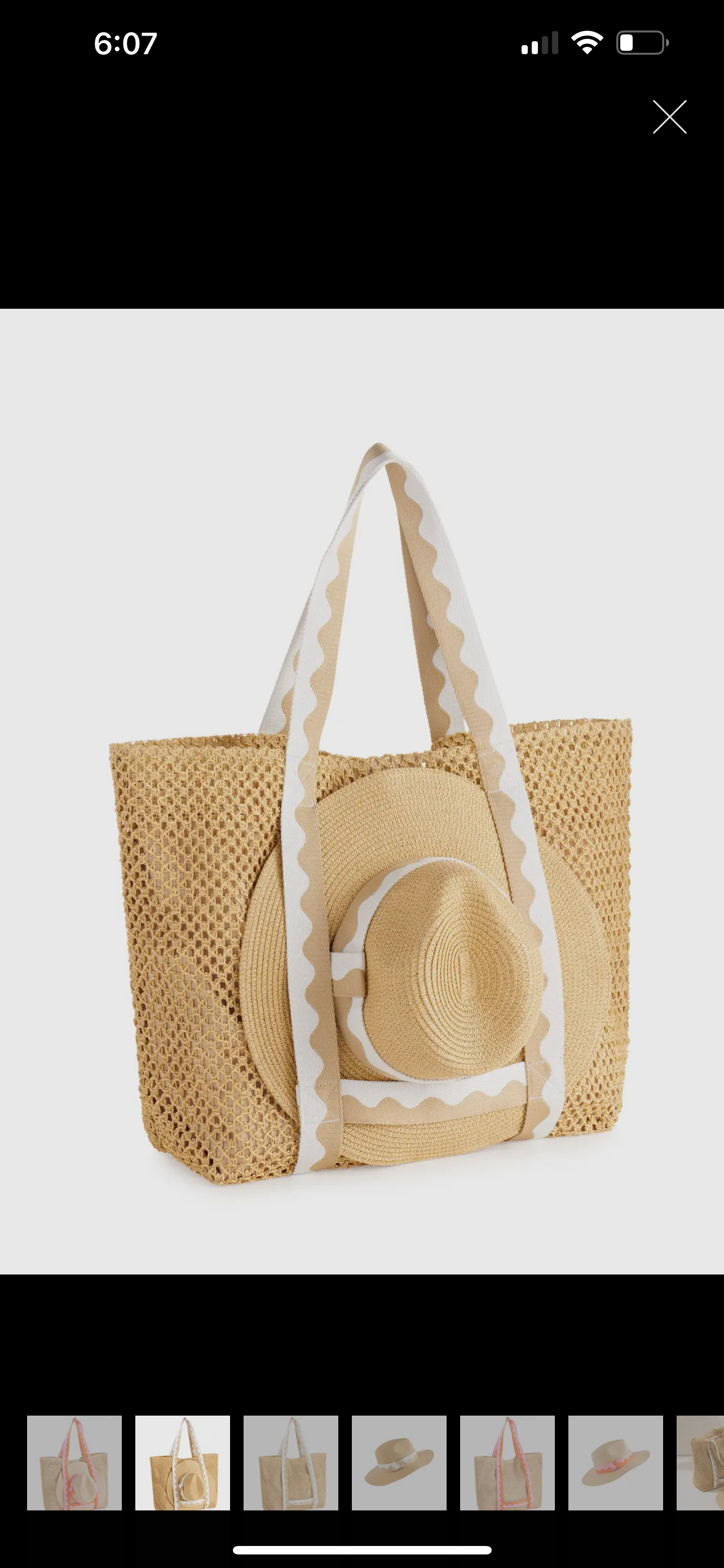 Sand Antigua Beach Tote and Hat Set - Pink Peonies