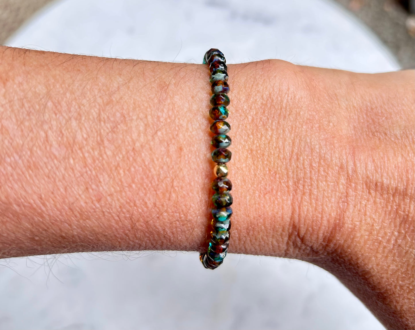 Beaded Crystal Bracelet: Adobe