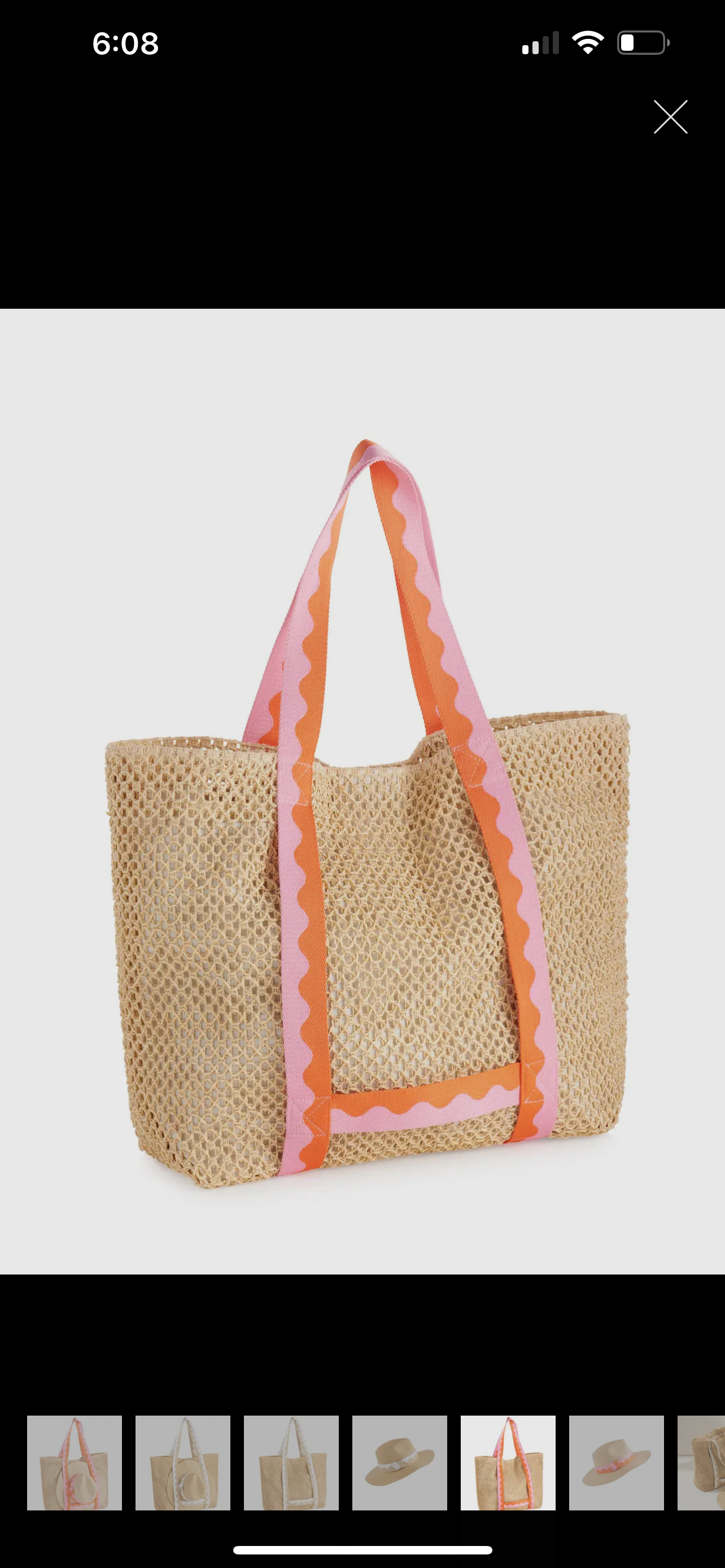 Pink Antigua Beach Tote and Hat Set - Pink Peonies