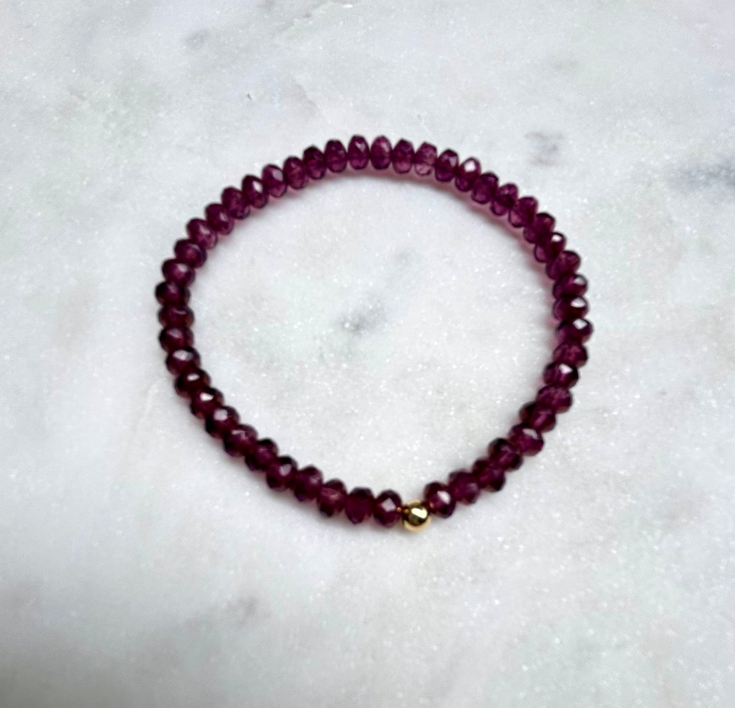 Crystal Beaded Bracelet: Wine