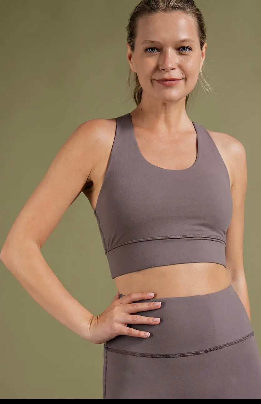 U-Shape Butter Bralette Sports Bra - Pink Peonies