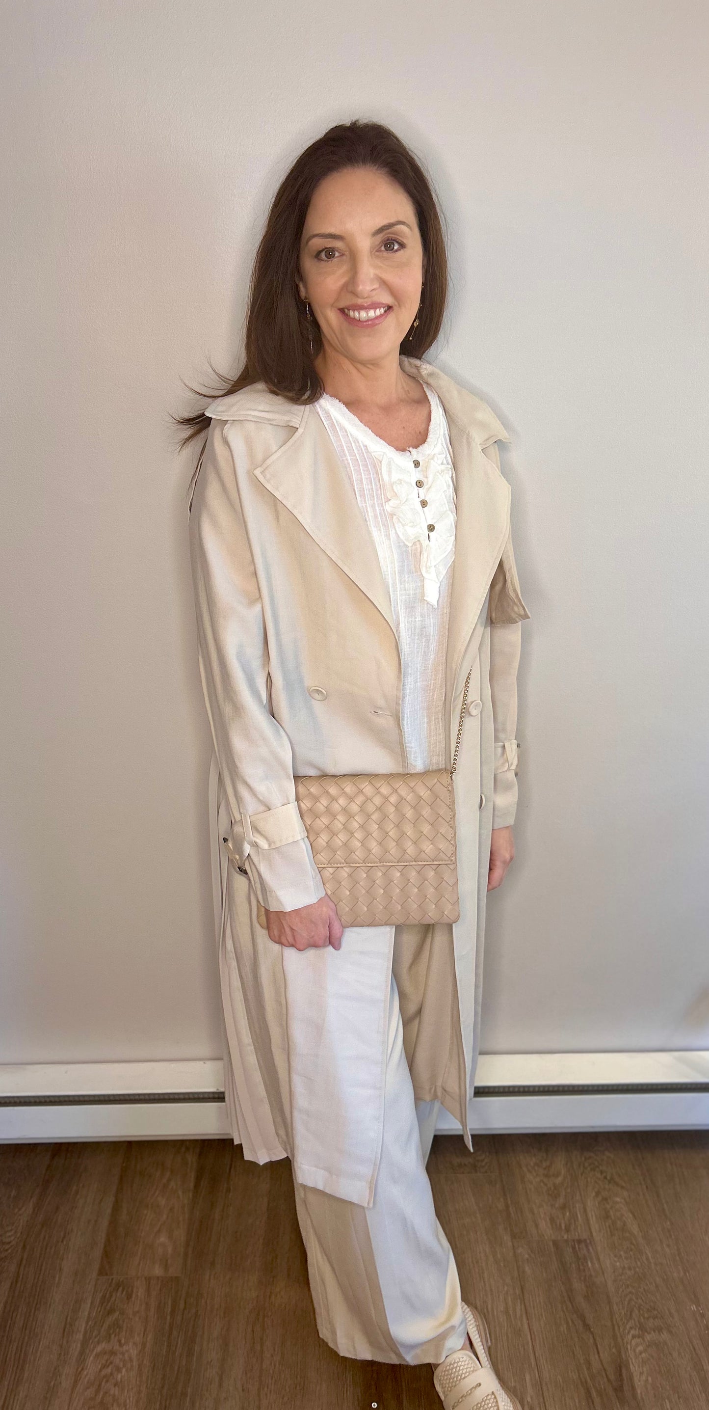 Boho Gauzy Button V-Neck Short Sleeve Top - Pink Peonies