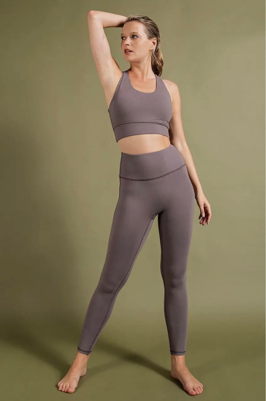 U-Shape Butter Bralette Sports Bra - Pink Peonies