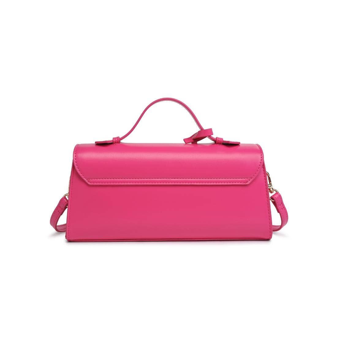 Top Handle Adjustable Crossbody Bag: Fuchsia - Pink Peonies