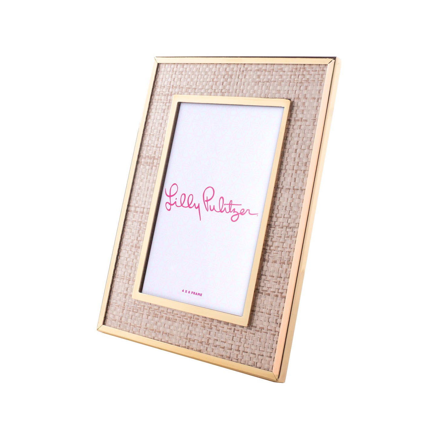 Medium Picture Frame, Raffia Mat - Pink Peonies