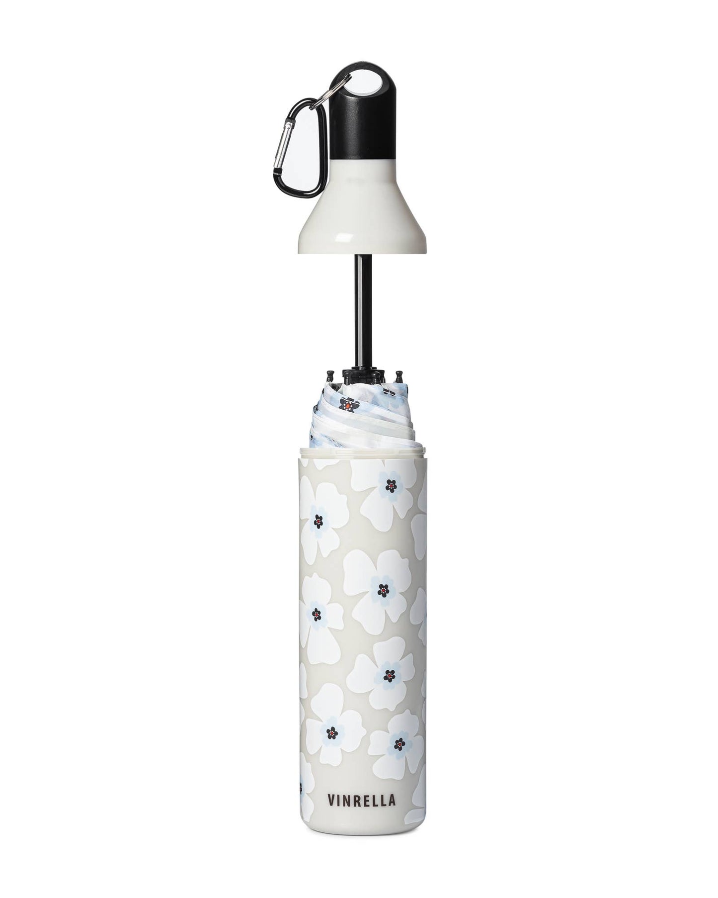Nikki on Gray Water Bottle Umbrella - Pink Peonies