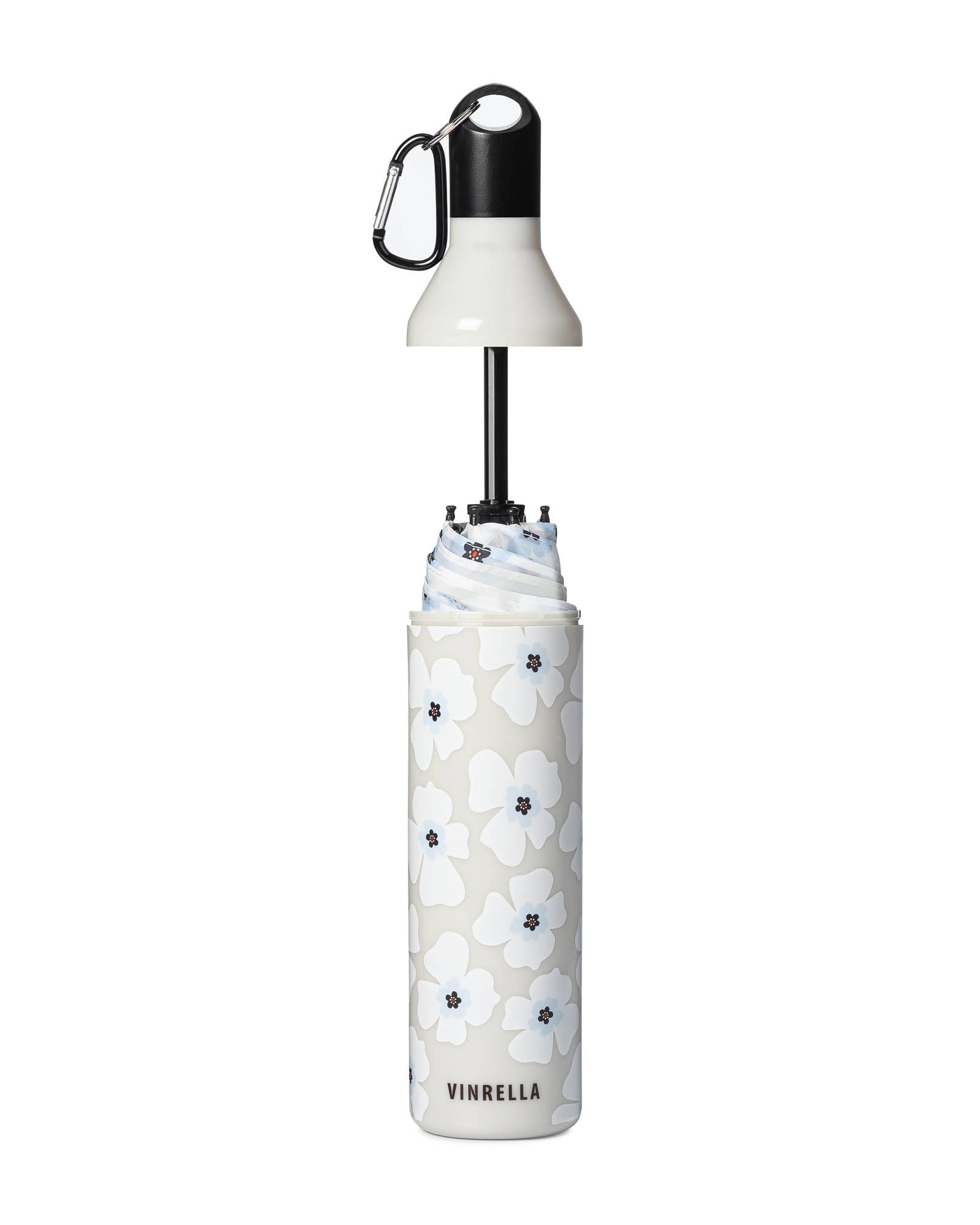 Nikki on Gray Water Bottle Umbrella - Pink Peonies