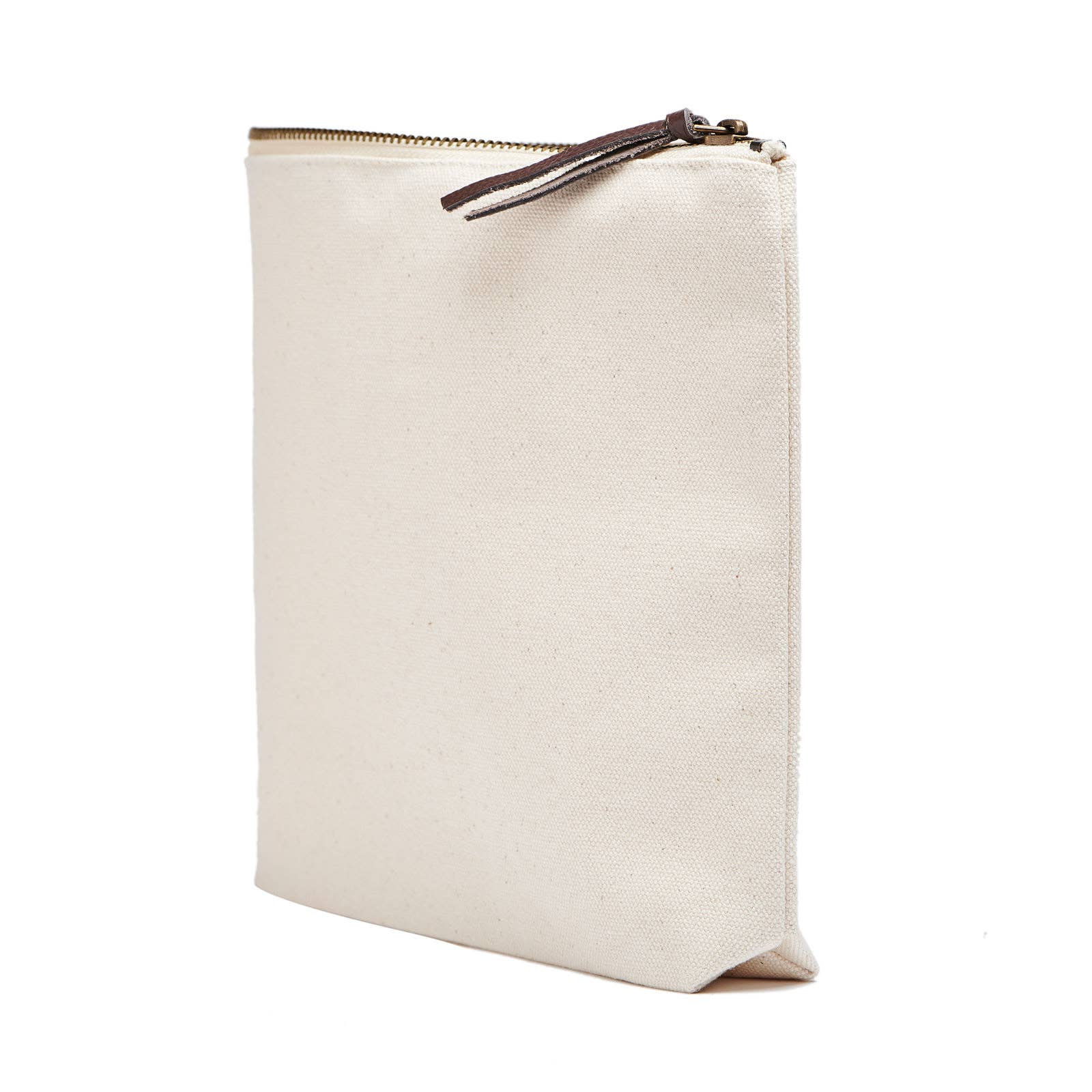 9" Canvas Zipper Pouch: I'd Rather Arrive Late Than Ugly - Pink Peonies