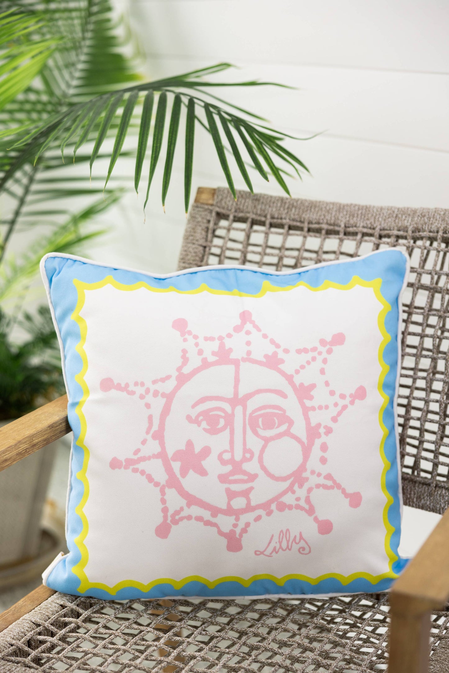 Large Pillow, Sun Tiles Home - Pink Peonies