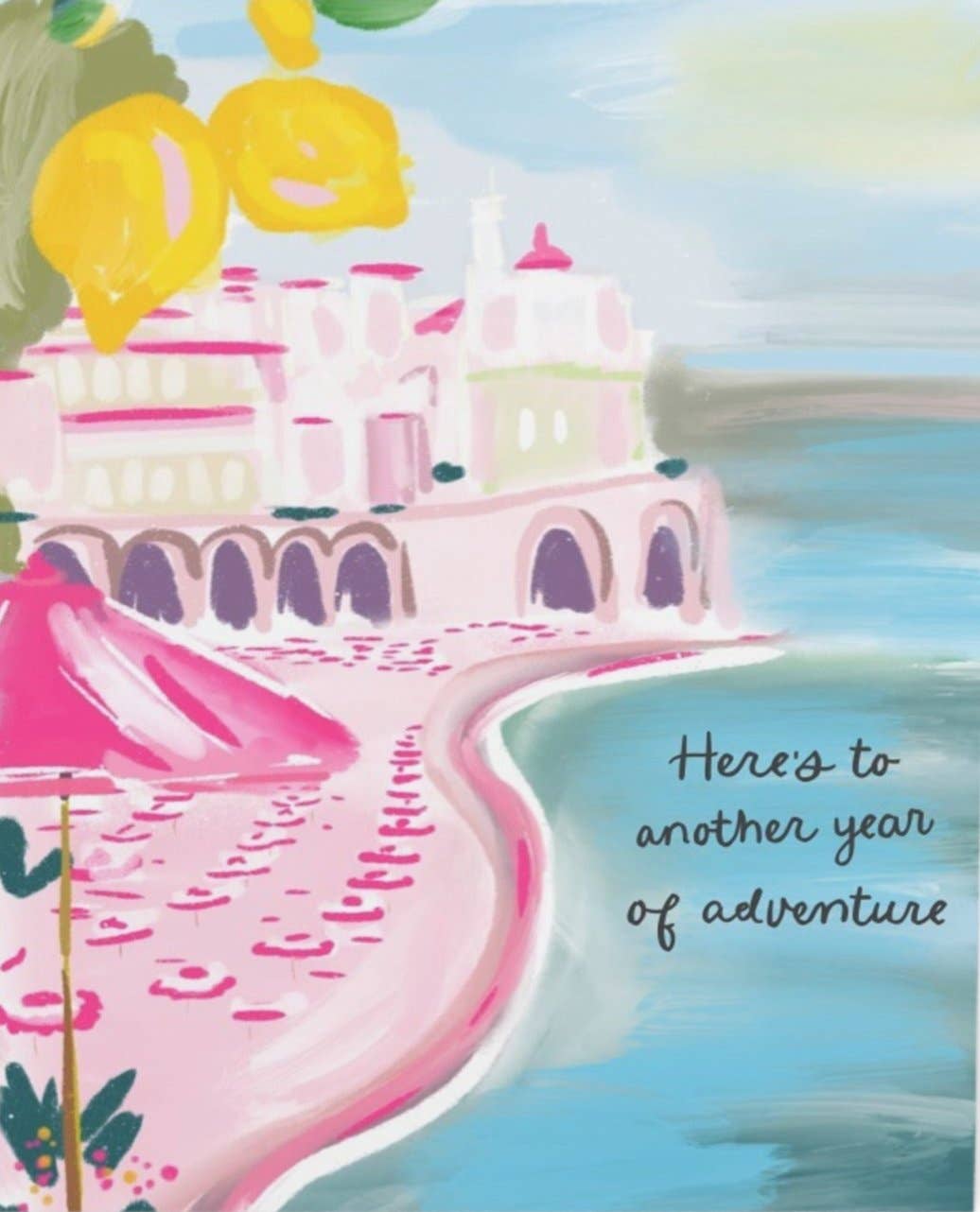 Another Year of Adventure Card - Pink Peonies