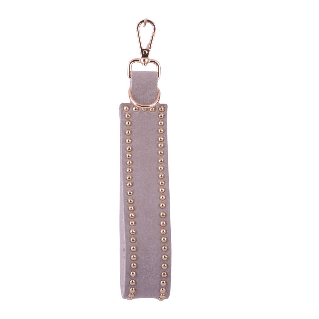 Simplistic Studded Suede Hang-Off : Grey - Pink Peonies