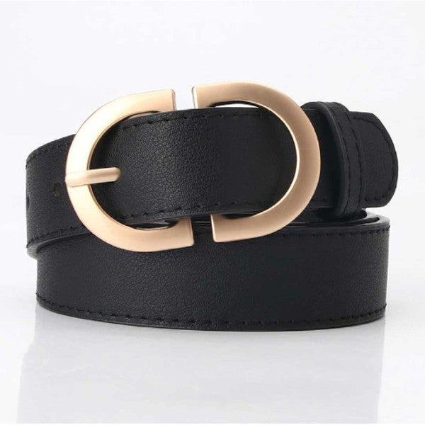 Allie Vegan Leather Belt: Black or Khaki