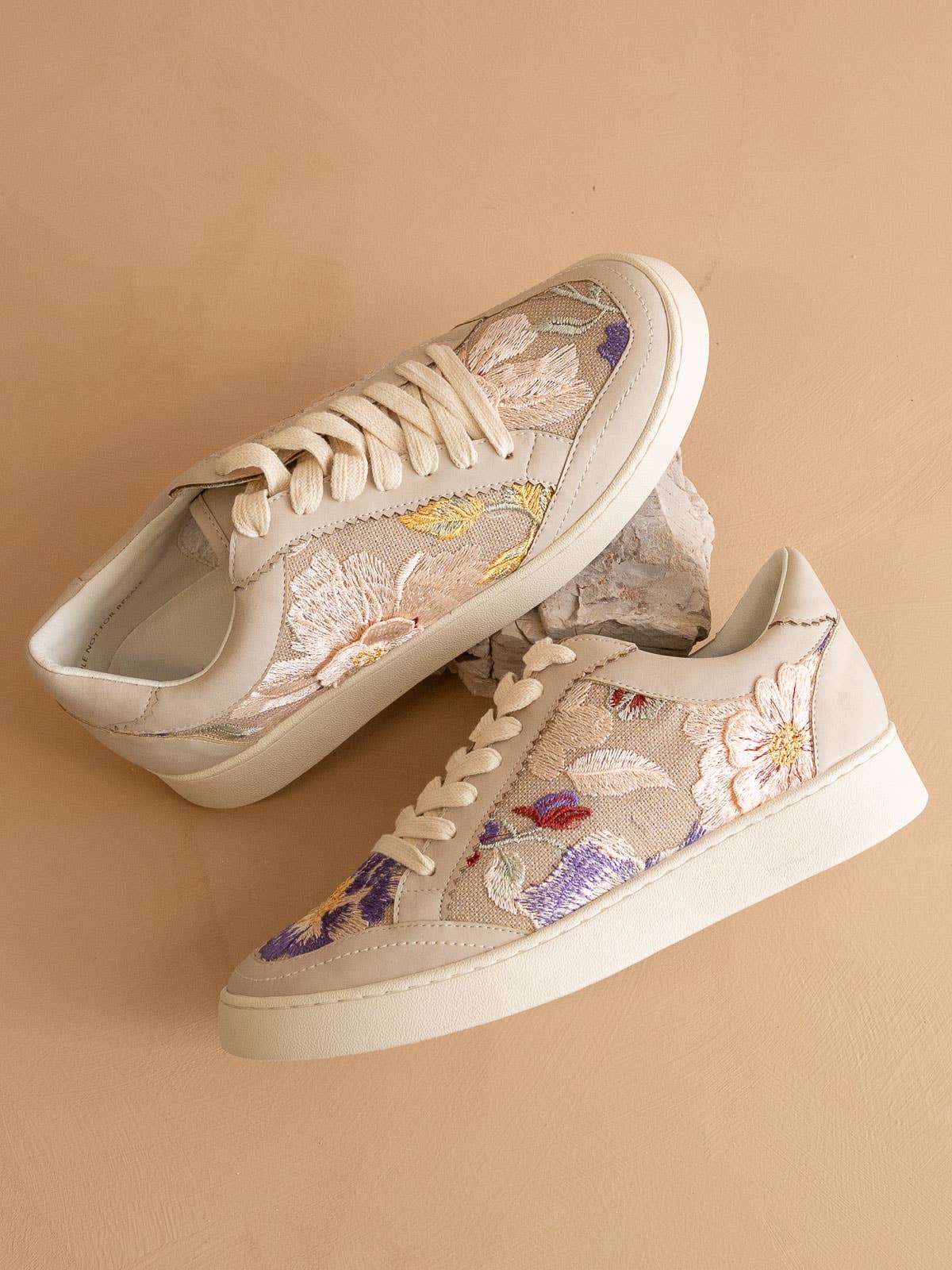 DreamCloud Floral Applique Sneaker - Pink Peonies