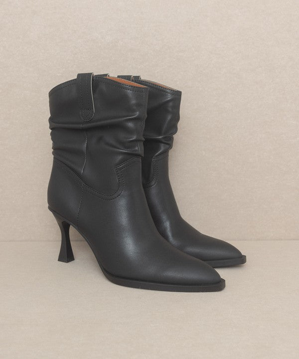 OASIS SOCIETY Riga - Western Inspired Slouch Boots: Black or Beige