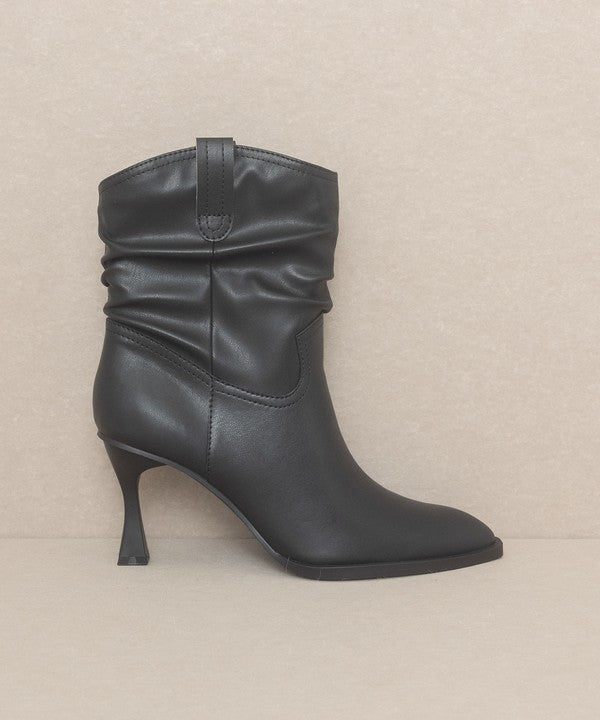 OASIS SOCIETY Riga - Western Inspired Slouch Boots: Black or Beige