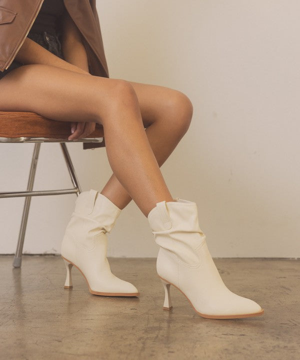 OASIS SOCIETY Riga - Western Inspired Slouch Boots: Black or Beige