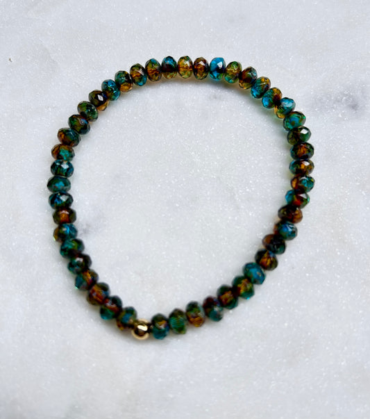 Beaded Crystal Bracelet: Adobe