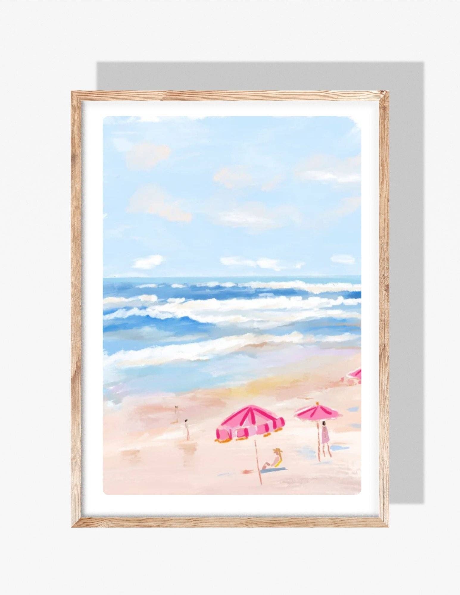 Pink Beach Day - Art Print: 11x14 - Pink Peonies