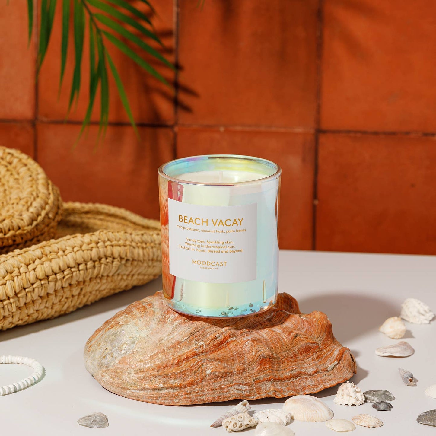 Coconut Wax Candle - Vibes - Beach Vacay - 8 oz Glass Jar - Pink Peonies