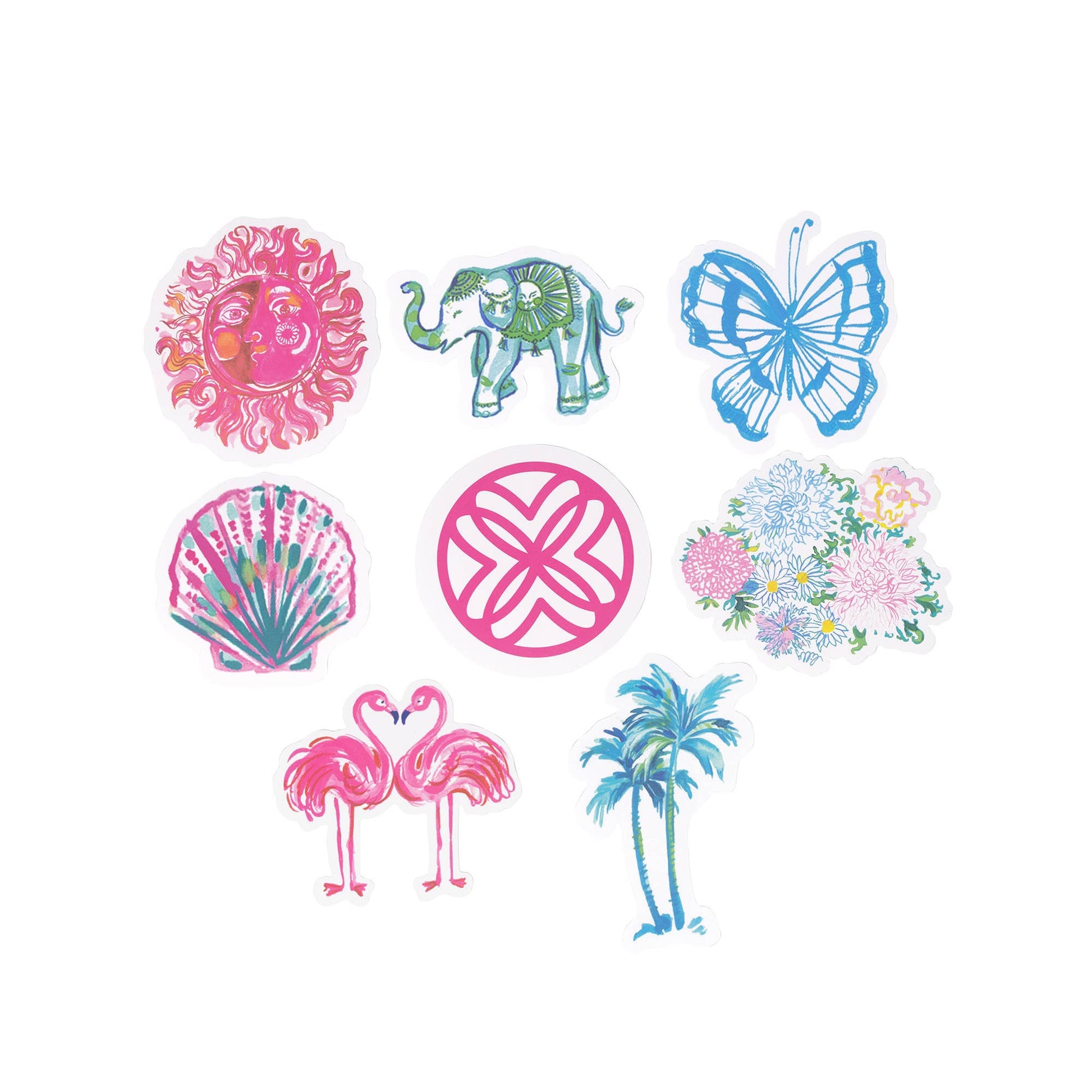 Jumbo Sticker Set, Assorted - Pink Peonies