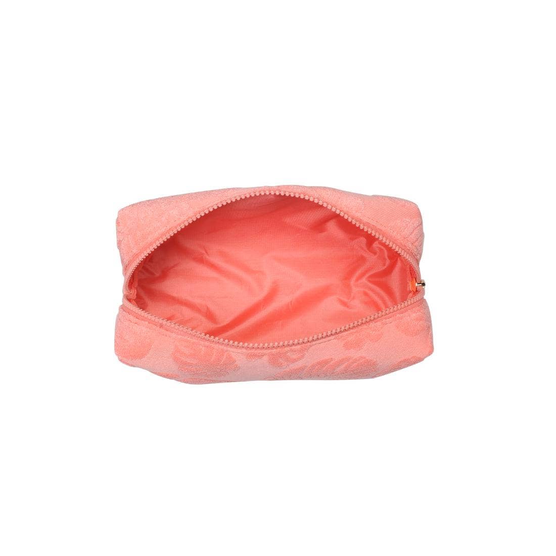 Palm Breeze Cosmetic & Travel Organizer Pouch: Peach - Pink Peonies
