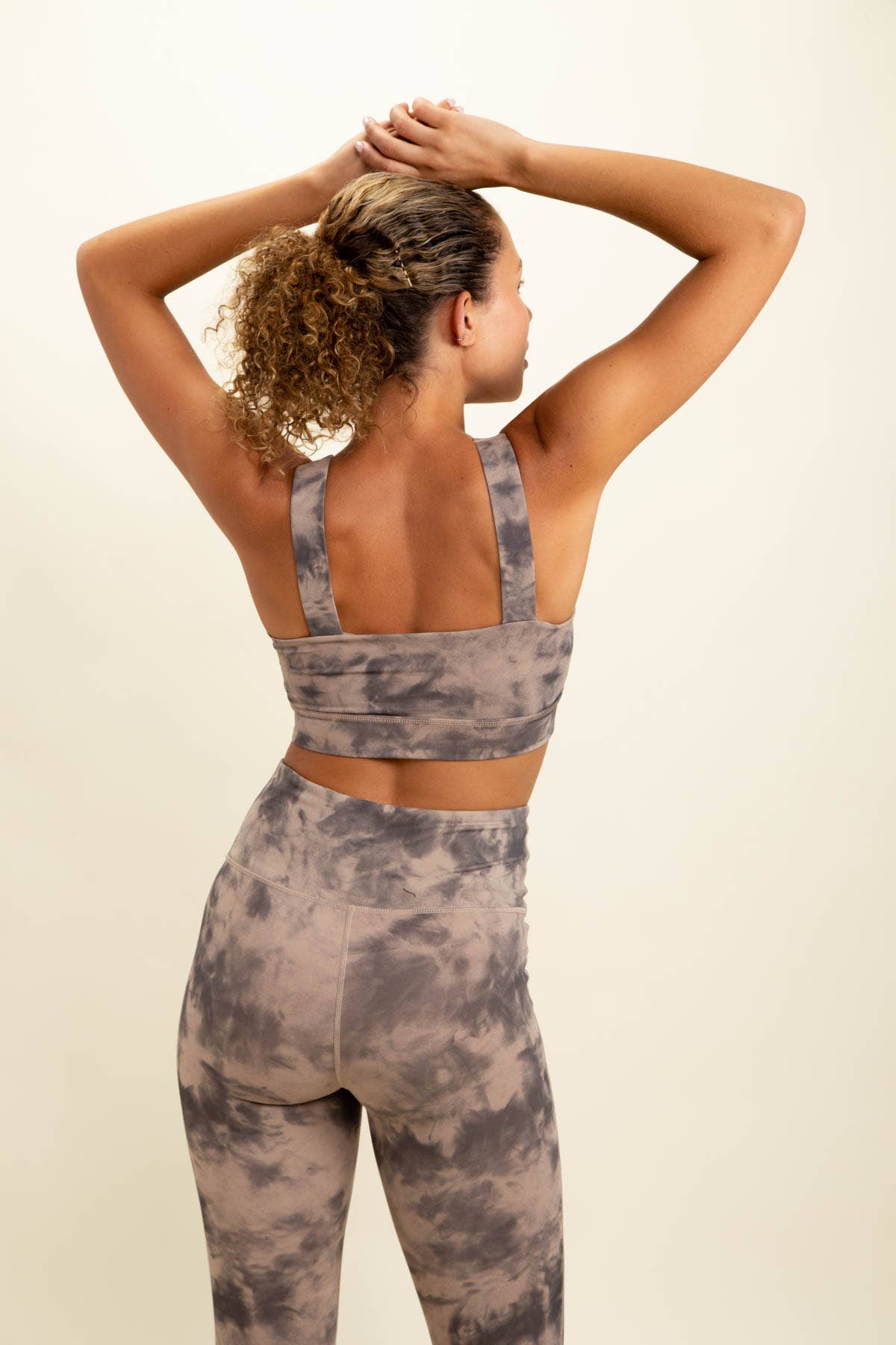 Tie-Dye High-Waisted Leggings - Pink Peonies
