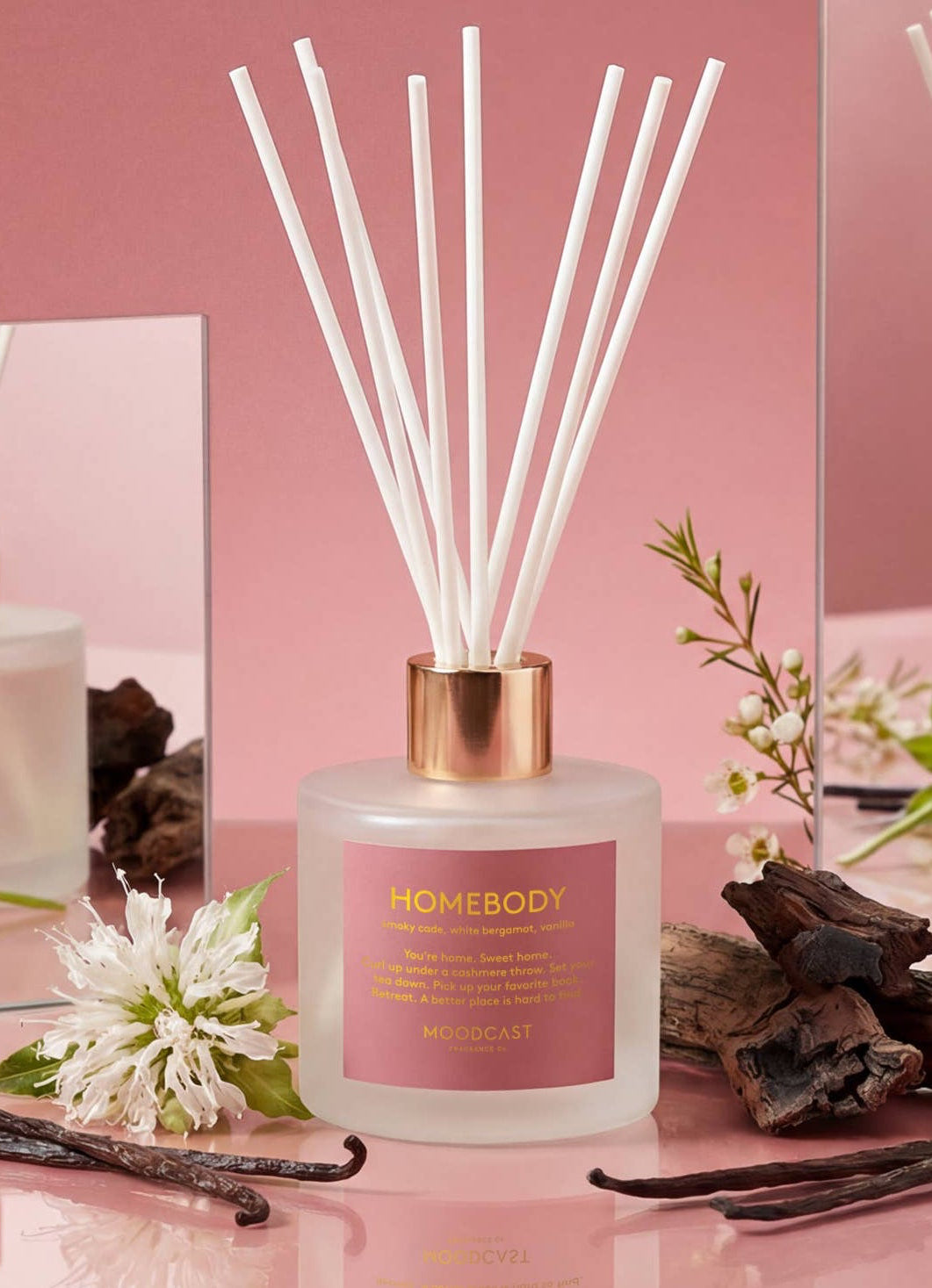 Reed Diffuser - Persona - Homebody - 3.4 oz Glass Jar - Pink Peonies