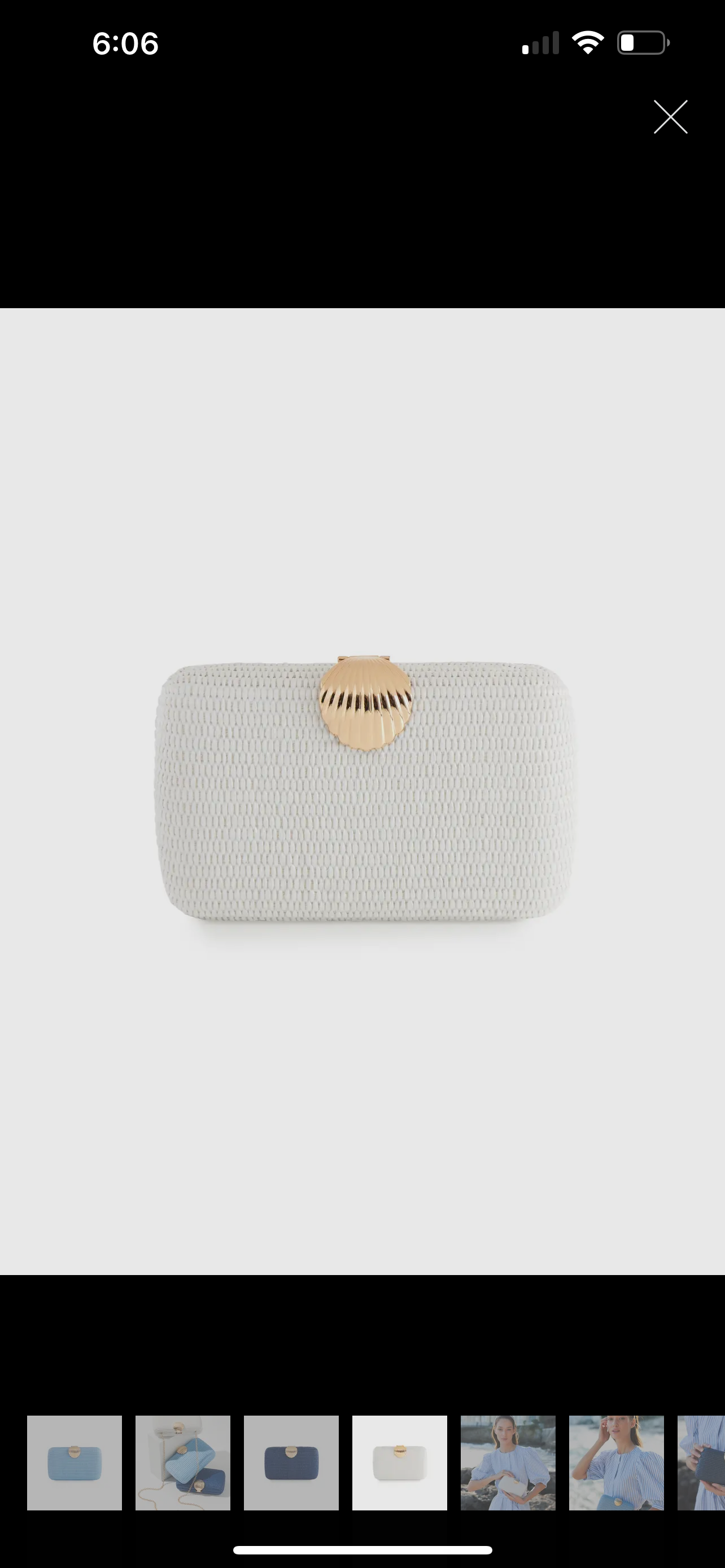 Gold Shell Clasp Minaudiere - Pink Peonies