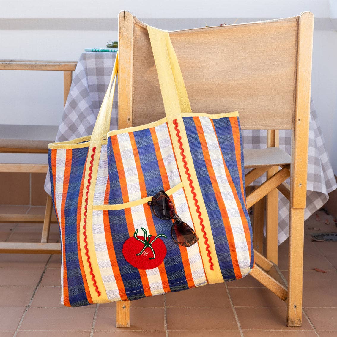 Recycled Plastic Tomato Tote Bag | Spring | Summer | - Pink Peonies