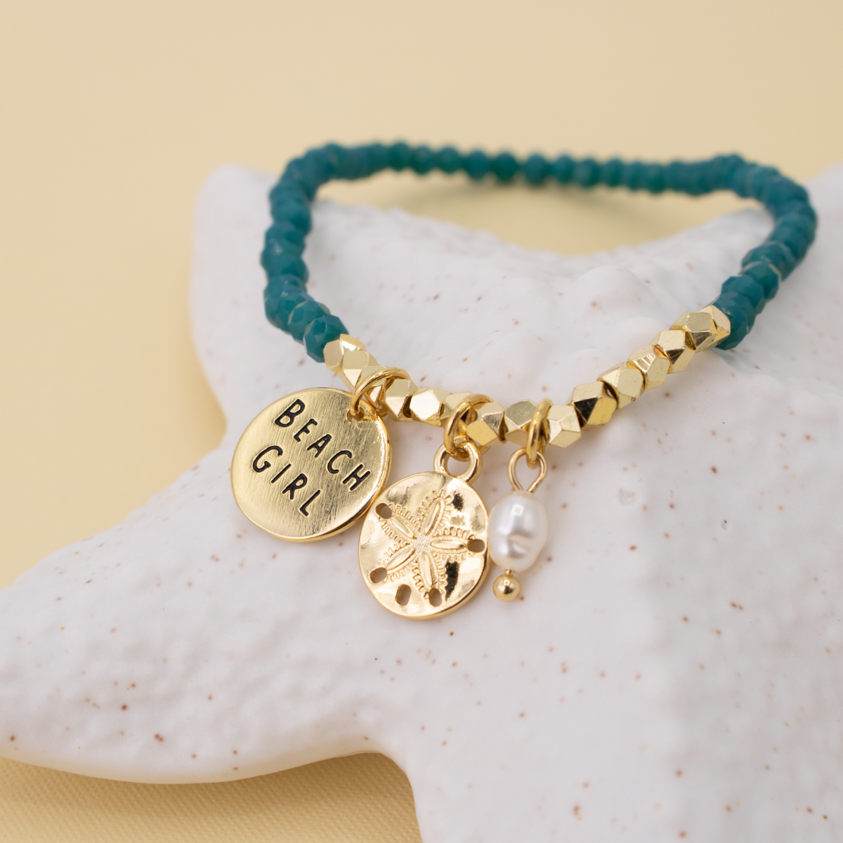 Beach Girl Bracelet - Pink Peonies