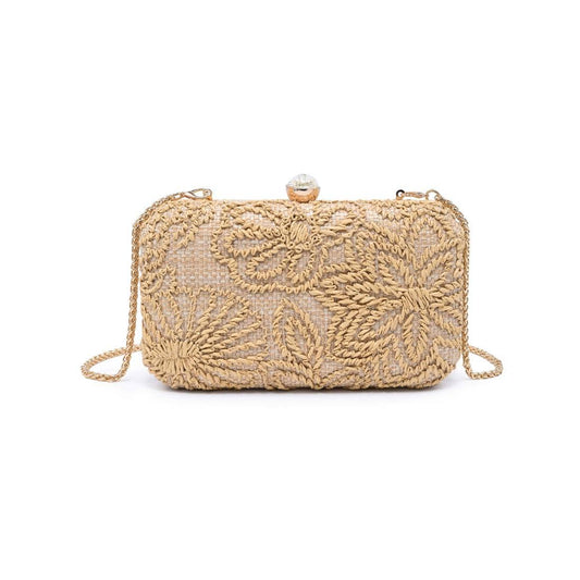 Carter Evening Bag: Natural - Pink Peonies
