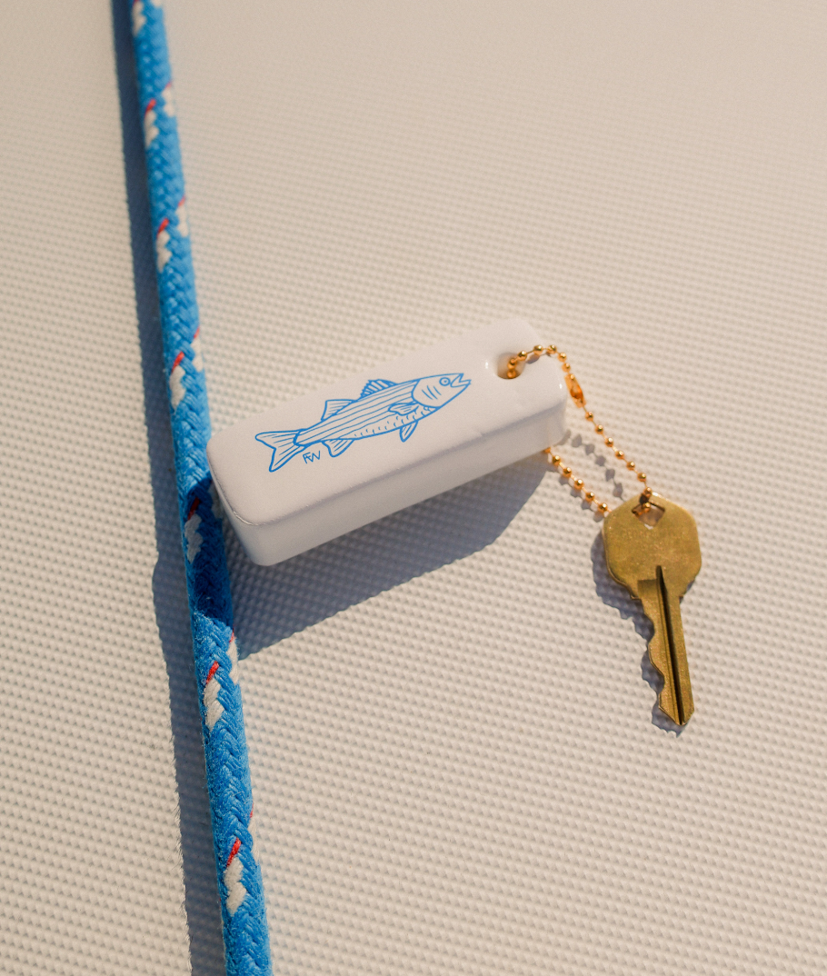 Freshwater Fish Floating Keychain - Pink Peonies