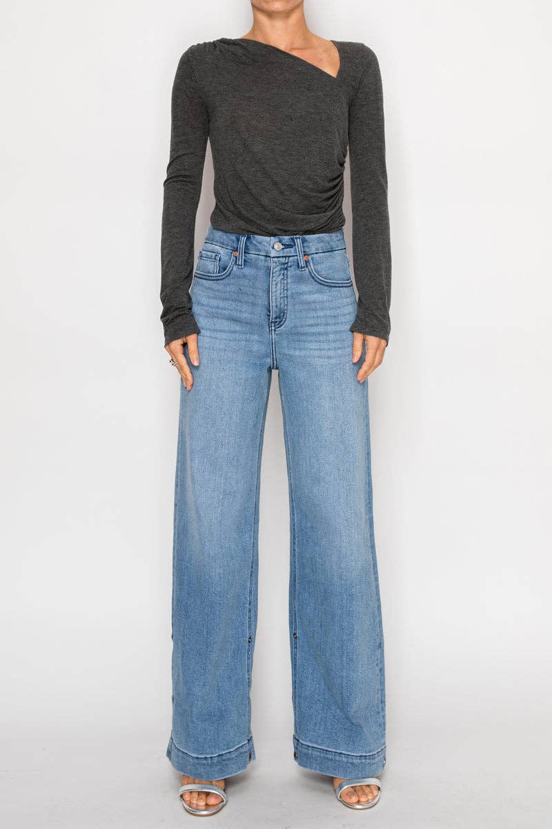 AV Tummy Control Cuffed or Un-Cuffed Jeans - Pink Peonies