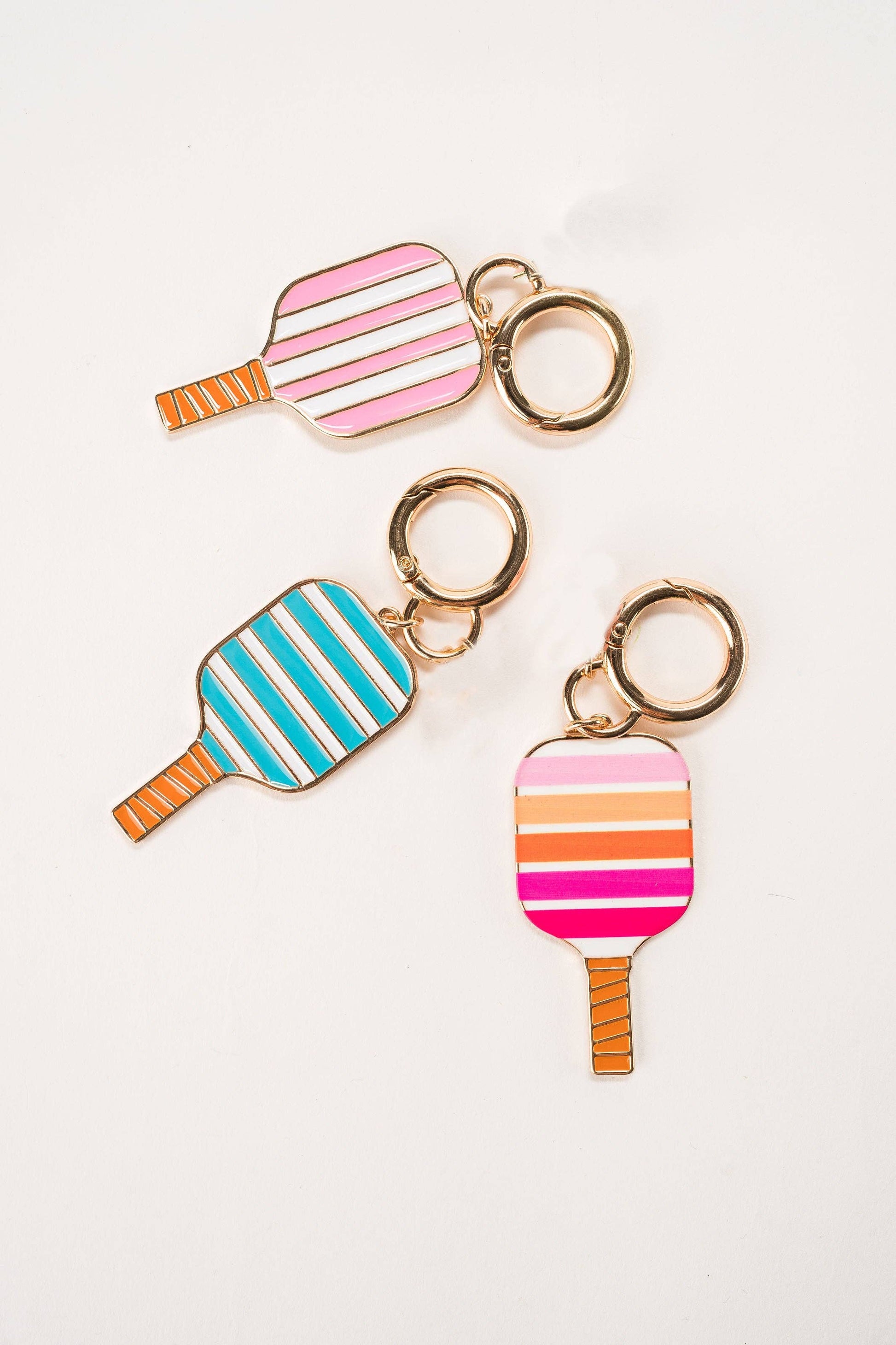 Pickleball Bag Charm: BLUE - Pink Peonies