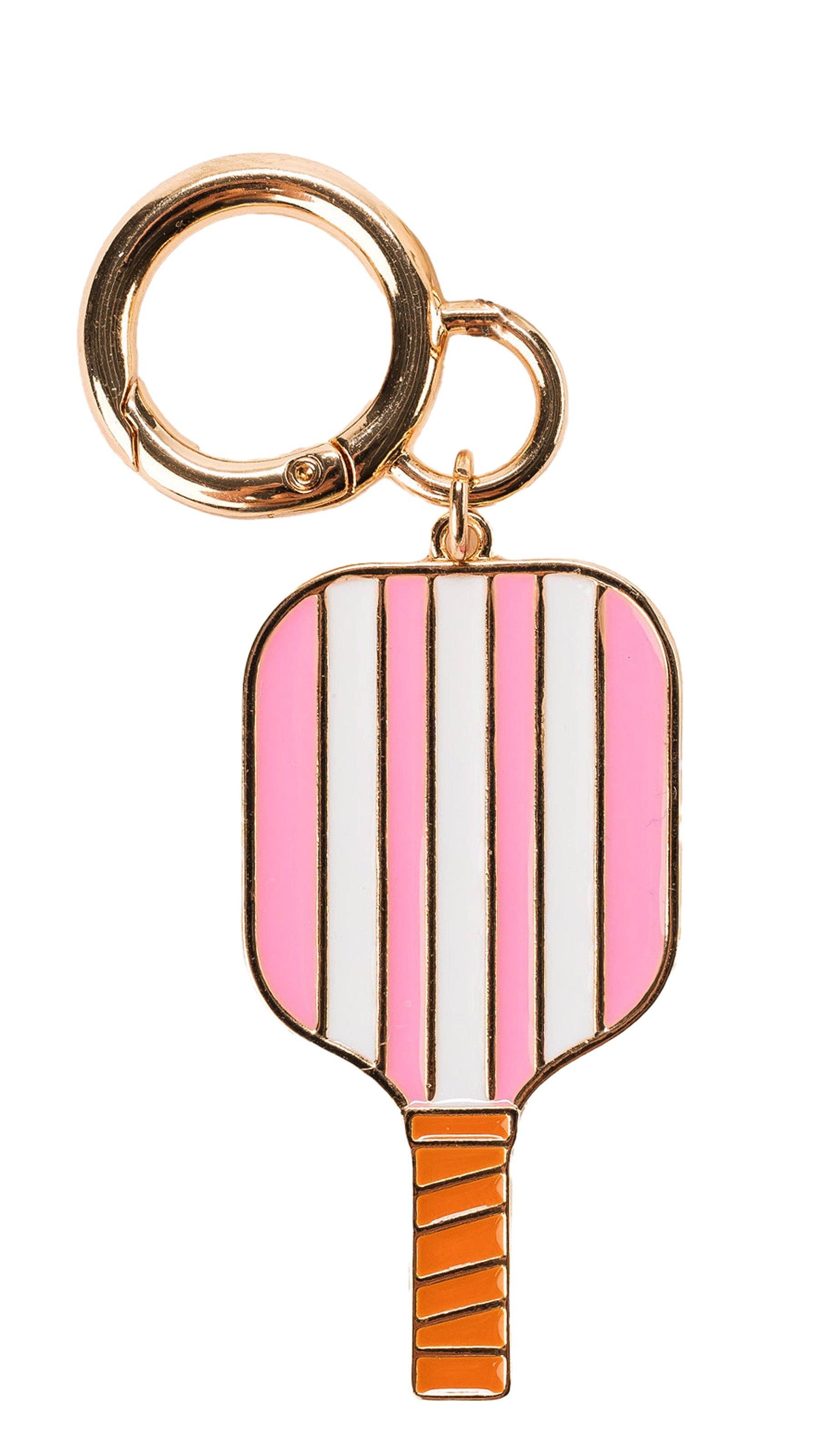 Pickleball Bag Charm: BLUE - Pink Peonies