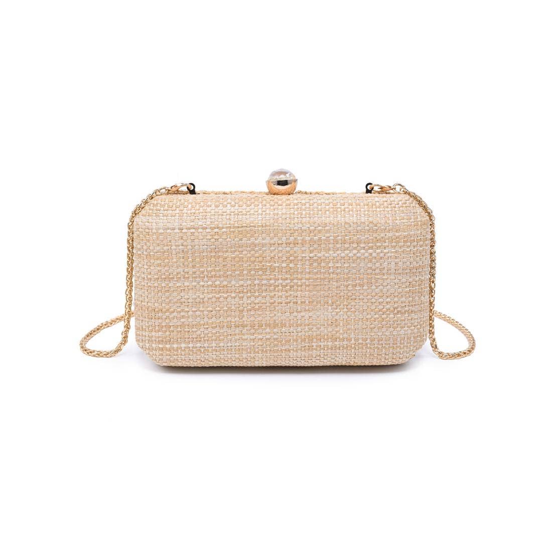 Carter Evening Bag: Natural - Pink Peonies
