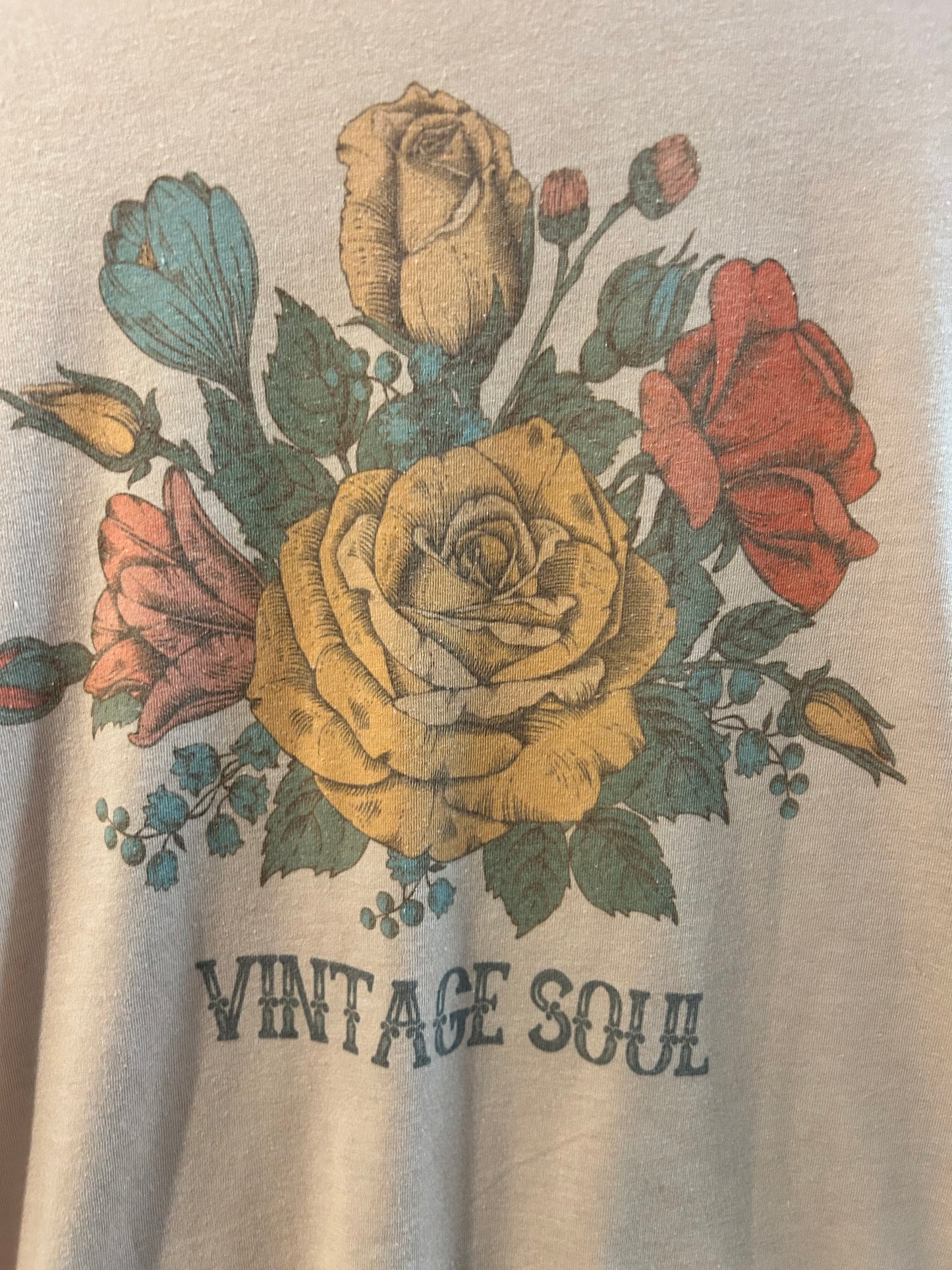 Vintage Soul Floral Graphic Tee Botanical Women's Tee