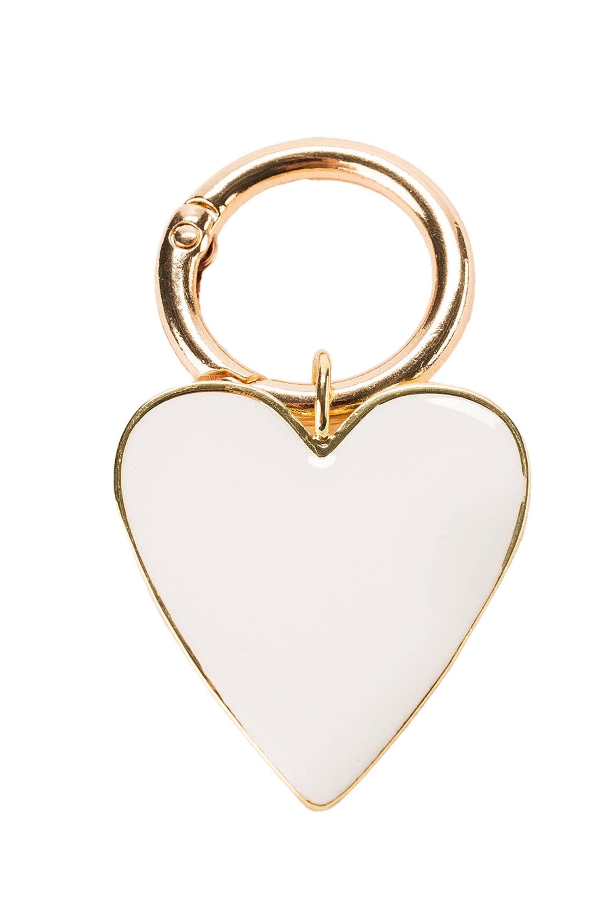 Enamel Heart Bag Charm: PINK - Pink Peonies