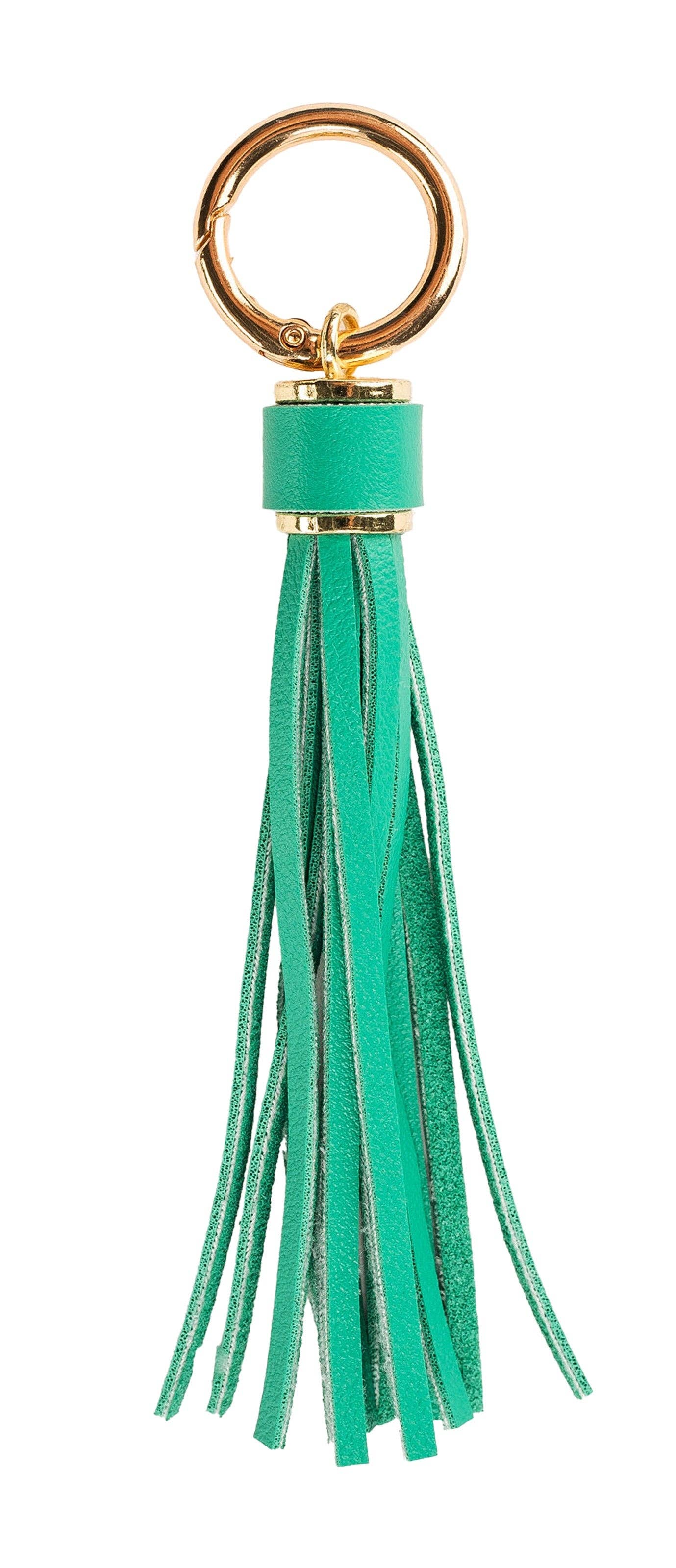 XL Leather Tassel: YELLOW - Pink Peonies