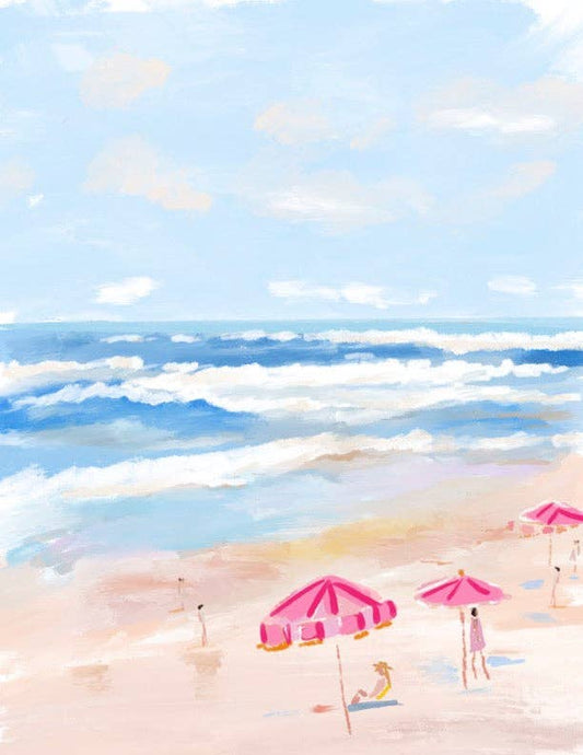 Pink Beach Day - Art Print: 11x14 - Pink Peonies