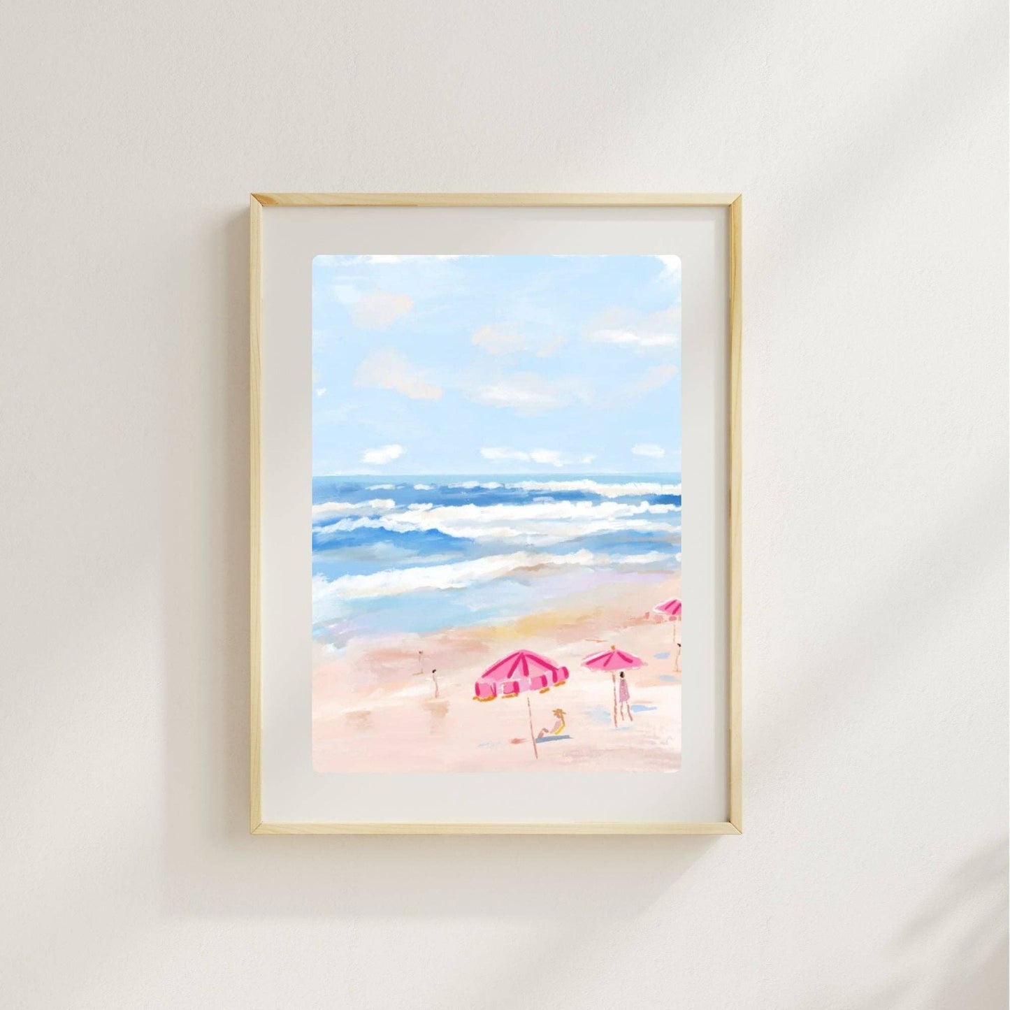 Pink Beach Day - Art Print: 11x14 - Pink Peonies