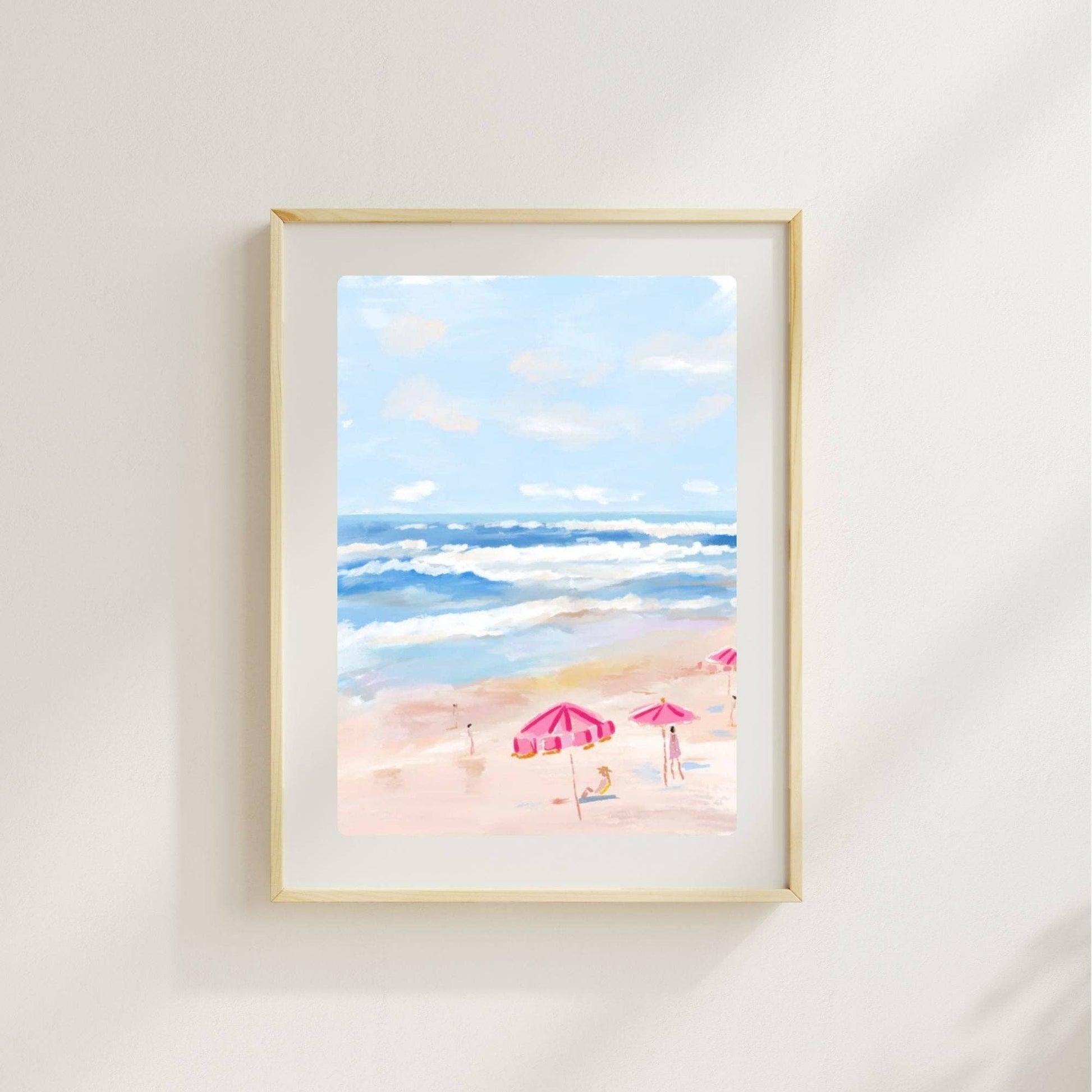 Pink Beach Day - Art Print: 11x14 - Pink Peonies